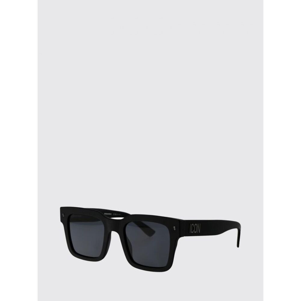 Icon Rectangular Black Acetate Sunglasses Dsquared2 With Applied Logo